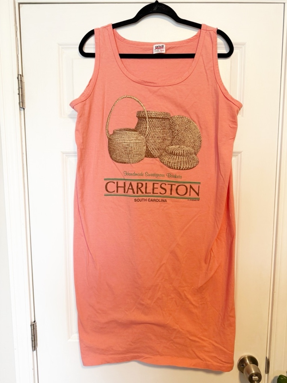 Vintage 1994 Charleston SC graphic maxi dress